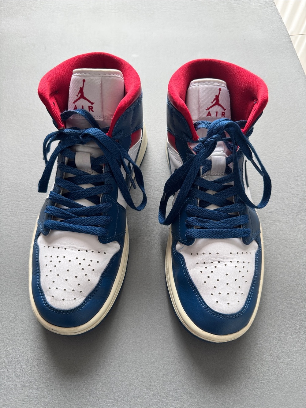 Nike Air Jordan 1 Mid- White/Blue/Red